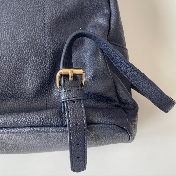 Tommy Hilfiger Navy Leather Mini Backpack with Gold Hardware main image 8